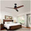 52 - Ventilateur de plafond brun antique sans lumière avec télécommande