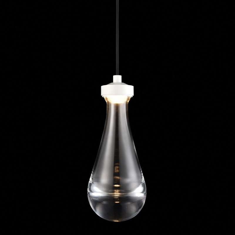 Mini-luminaire suspendu 1 lumière DEL 3cc, Blanc mat