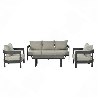 High-Quality Outdoor/Patio Seating Set With Thick Cushions For Ultimate Comfort, Perfect For Lawns, Patios, And Poolside