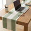 Chemin de table rustique vert sauge, tissu de macramé saisonnier