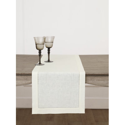 100% Pure Linen Hemstitch Table Runner