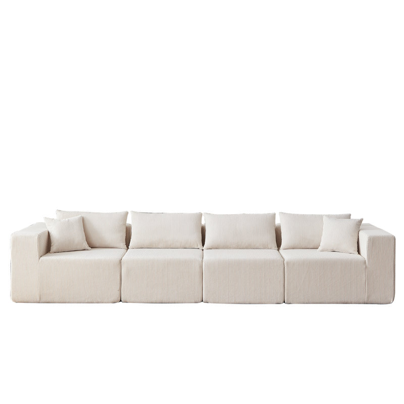 Riaan Modular Sectional Sofa, Beige Corduroy