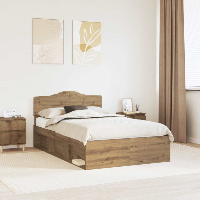 Solid Wood Bed, Artisian Oak, Small Double (4')