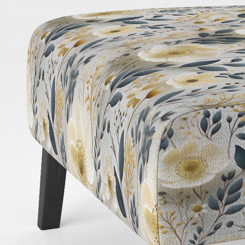 Fauteuil de chambre scandinave Garden Flower Whirl - rembourré Cottage