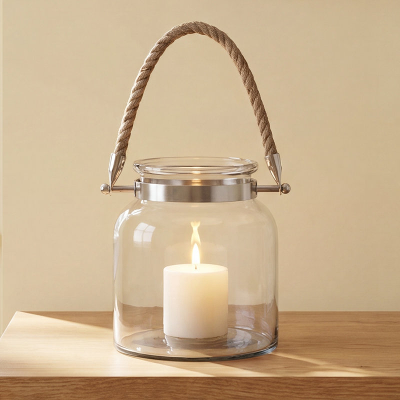 10'' H Glass Tabletop Lantern