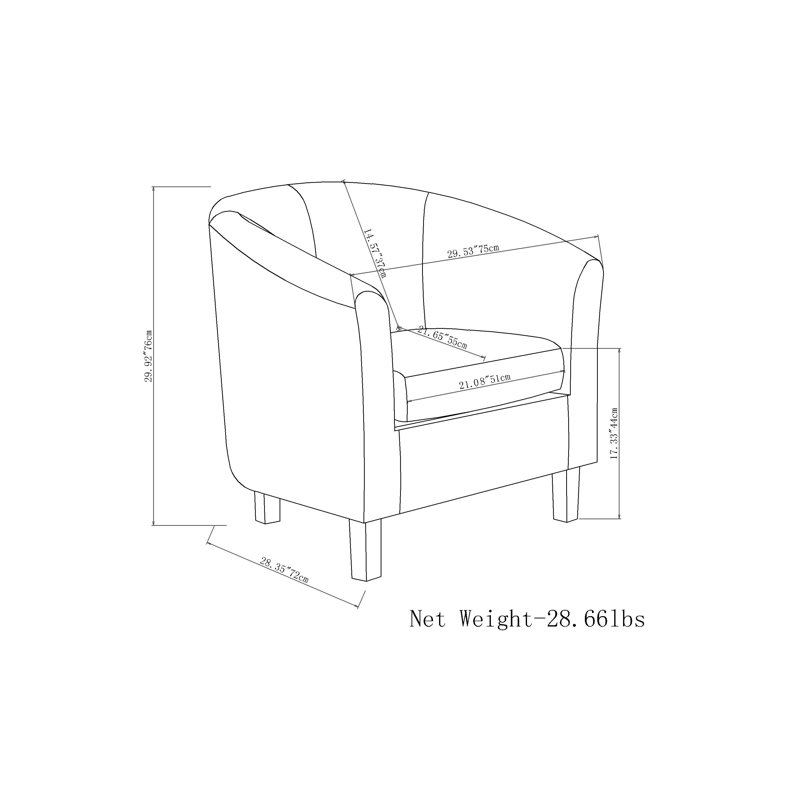  Fauteuil en cuir noir, Noir