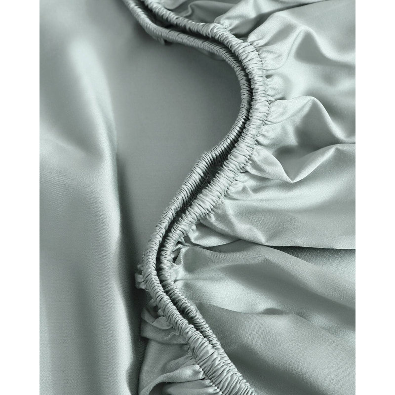 Drap-housse soyeux en lyocell, Gris ardoise, Drap-housse grand