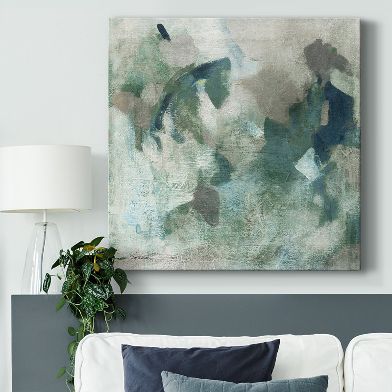 Jardin sur toile tendue avec châssis abstrait, H 8 po x l 8 po