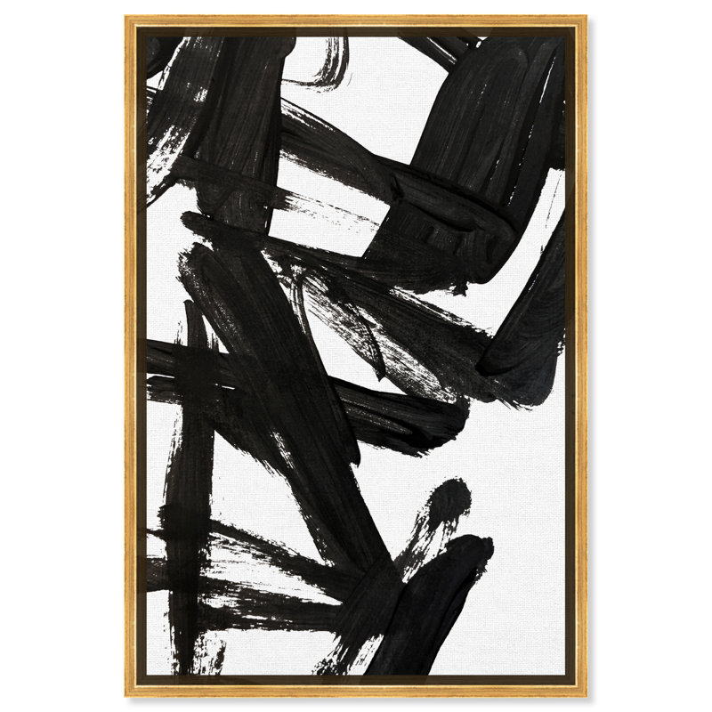 Mindful Always Inverse - Impression sur toile, H 54 po x l 36 po, Toile encadrée, Doré