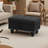 Black Linen Storage Ottoman With Nailhead Trim – Multi-functional Storage Bench For Living Room/bedroom