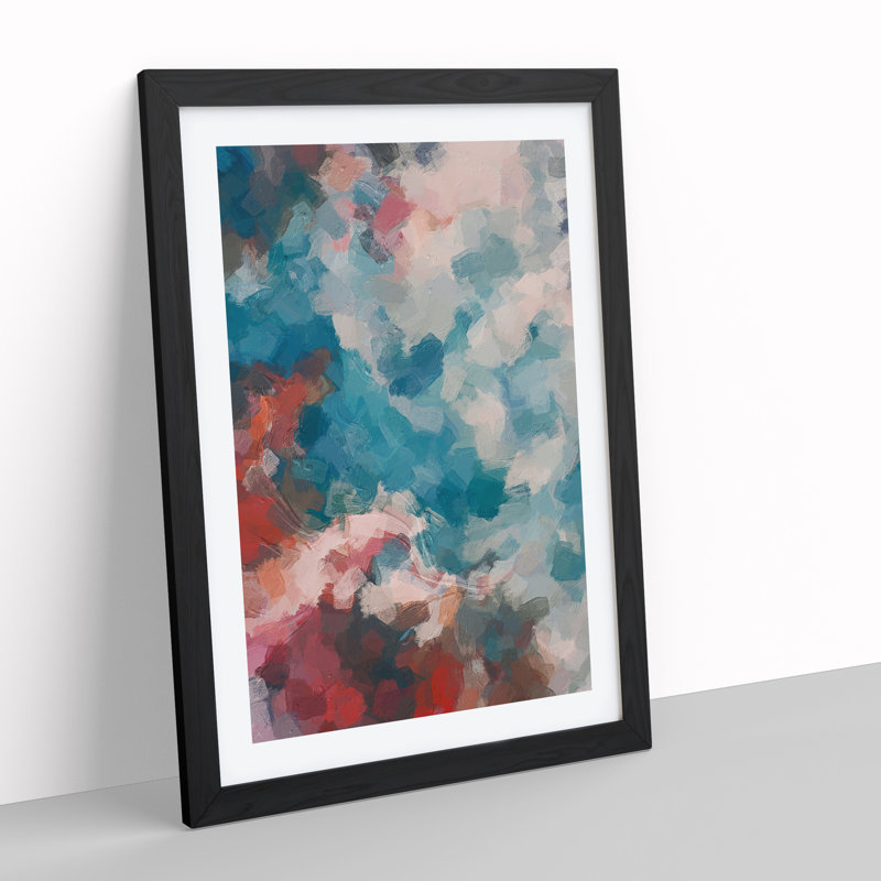Roadrunner Abstract - Single Picture Frame Painting, Black Framed, 64cm H x 46cm W x 2cm D