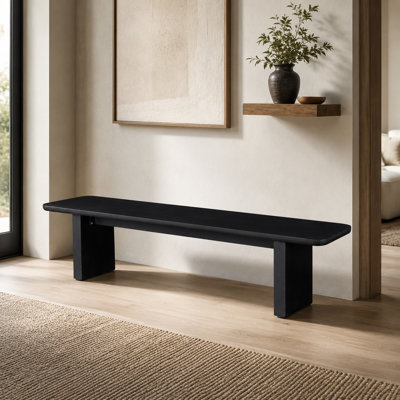 Banc en polyfibre 78,7 po noir mat intérieur / extérieur Balictar