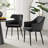 Lenworth Modern Black Metal and Glass Dining Table Set with 6 Velvet Upholstered Dining Chairs-236532220