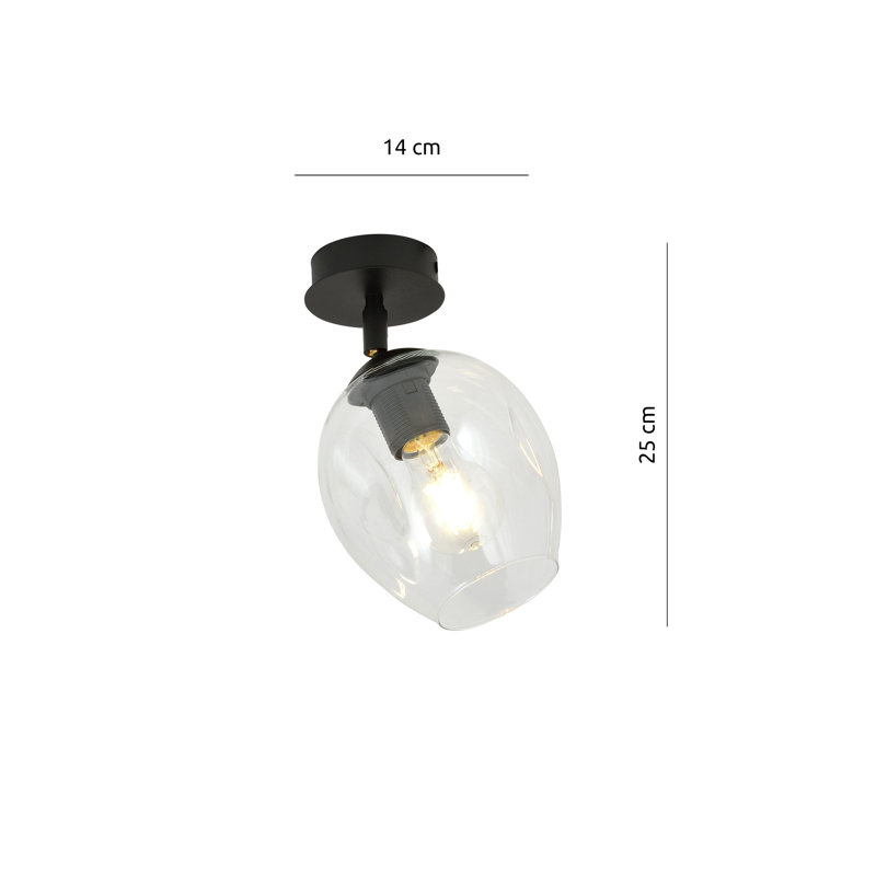 Gonsalves Glass Semi Flush Mount, Transparent