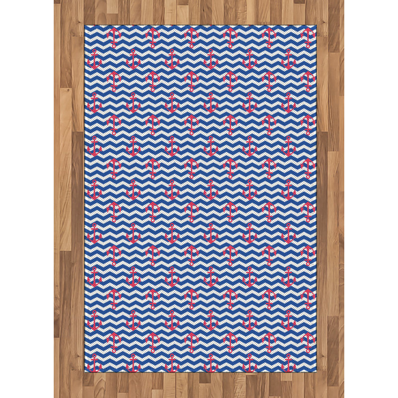 Anchor High Density Long Fiber Poly Threads Decorative Area Rug Carpet, Rectangle 4' x 5'8"