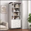 Armoire de rangement autoportante polyvalente en panneau de fibres à densité moyenne blanche pour diverses pièces