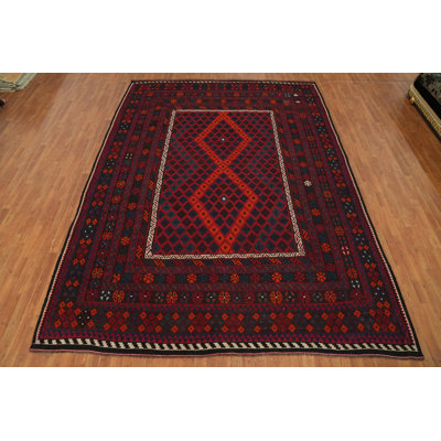 Tapis rouge Kilim 9 pi 13 po