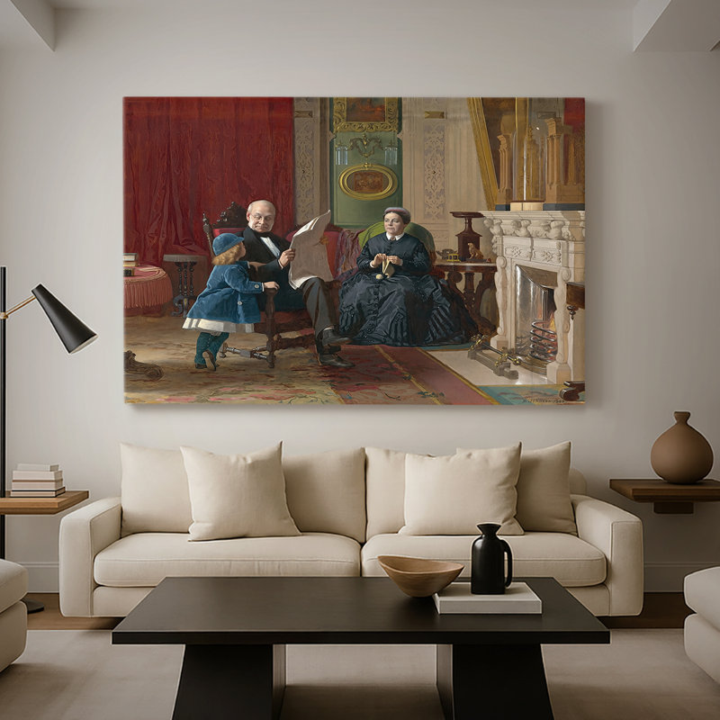 La famille brune-Eastman Johnson-Toile tendue avec châssis-1869, 32 x 48