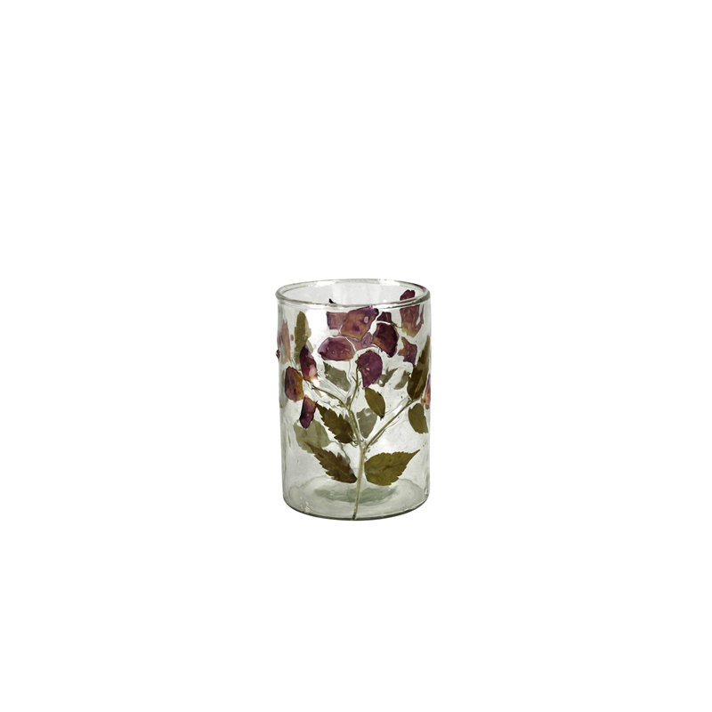 Ouragan en émail, roses - petit, H 4 po x l 2,75 po x P 2,75 po