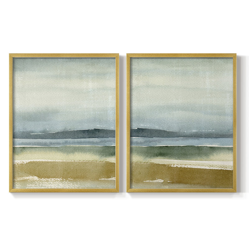 Ochre Perspectives I - impression encadrée de qualité supérieure - prête à être accrochée - aucun clou requis - aucun clou requis