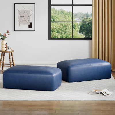 Repose-pieds en cuir italien Hustle Square