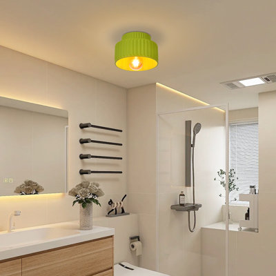 Modern Green Resin Flush Mount Ceiling Light for Bedroom Hallway Kitchen