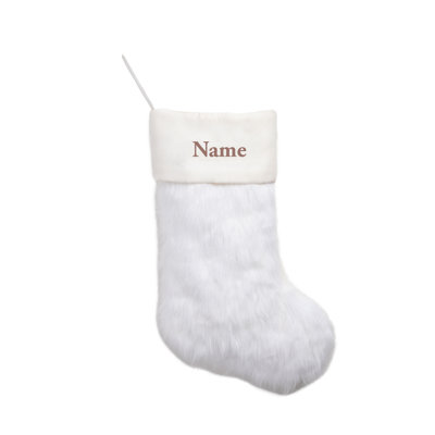 Personalized White Faux Fur Stocking
