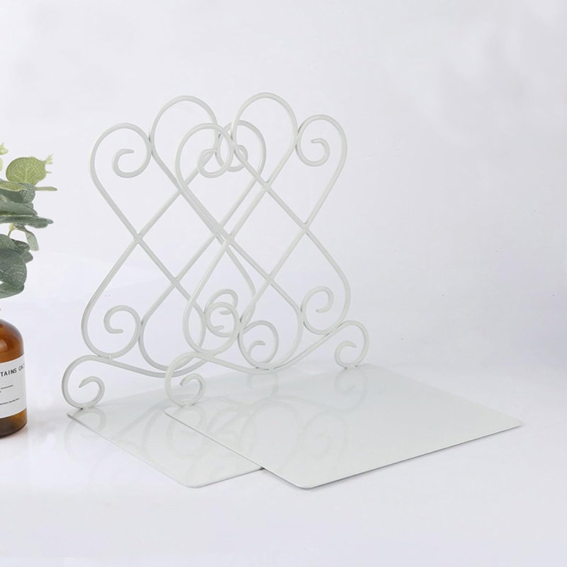 White Metal Bookends