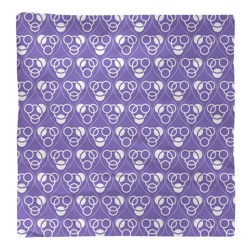 Serviette de table en coton classique Circles Waves, Mauve/blanc, H 0,1 po x l 22 po x P 22 po, Polyester sergé