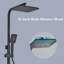 Black Thermostatic Shower System Fixture Wall Mounted Rainfall Shower Head