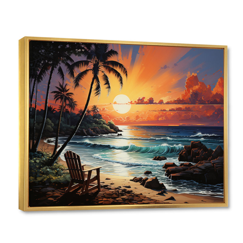 Sophina Beach Photo Tropical Vibes XXII, H 34 po x l 44 po x P 1,5 po, Cadre flottant doré
