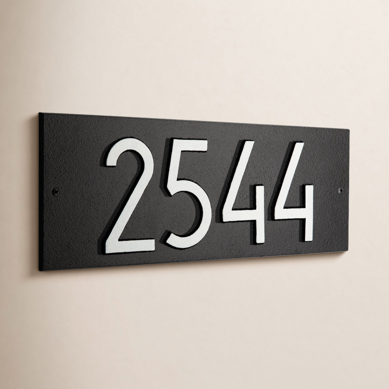 Mid-Century Modern Address Plaque, Black/White, Yes