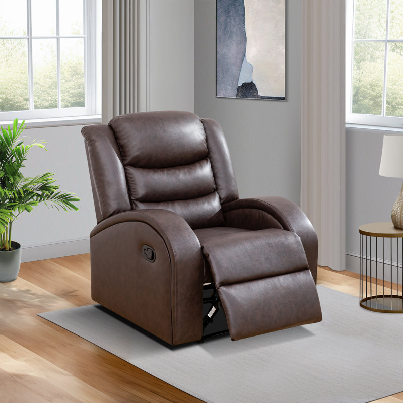 Fauteuil inclinable de salon Lateka, Similicuir brun