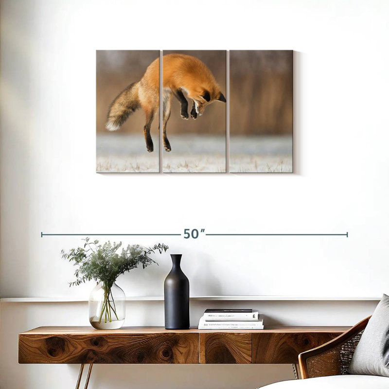 Brampt Jumping Red Fox, 20" H x 33" W