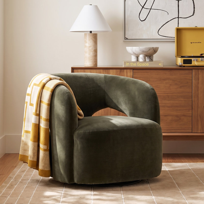 Novella Swivel Chair-Monte Olive, Monte Olive Polyester Blend