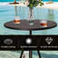 Table de pub ronde Dia de 23,62 po de hauteur avec plateau pivotant à 360 ° en métal pour le bistro-bar, noir rustique-539525334