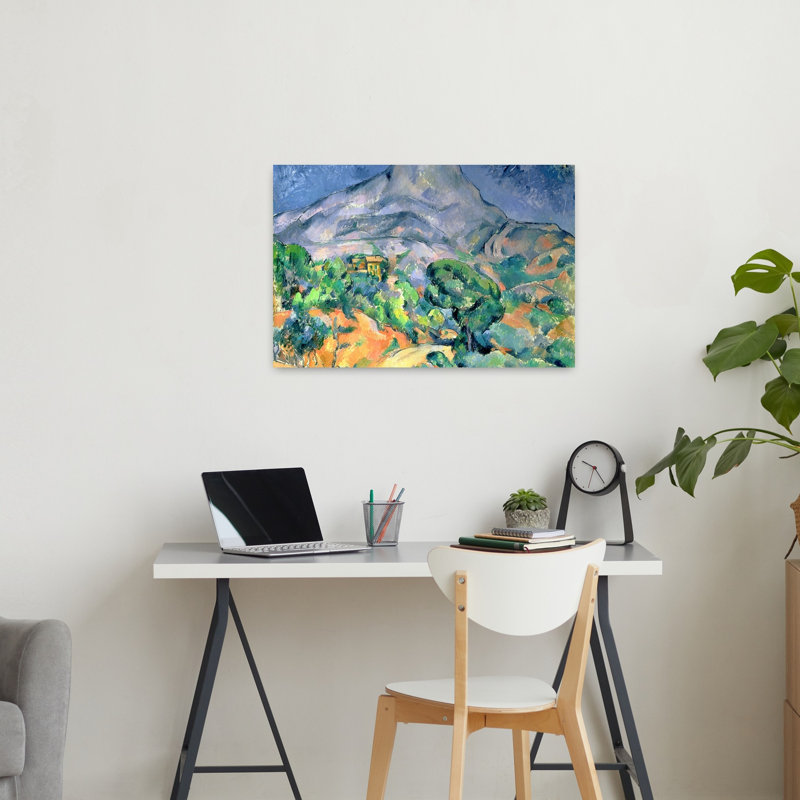 Mont Sainte-Victoire, France 1900 Impression d'art mural contemporain, H 24 po x l 36 po