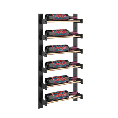 Abbie-Marie 6-Bottle Industrial Wall-Mounted Wine Rack in Golden Bronze/Matte Black– 30" H x 14.75" W