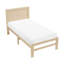 Cadre de lit plateforme simple à finition naturelle, tête de lit et lattes de style contemporain, lit de chambre à coucher, rails à lattes, aucun sommier requis-1299210692