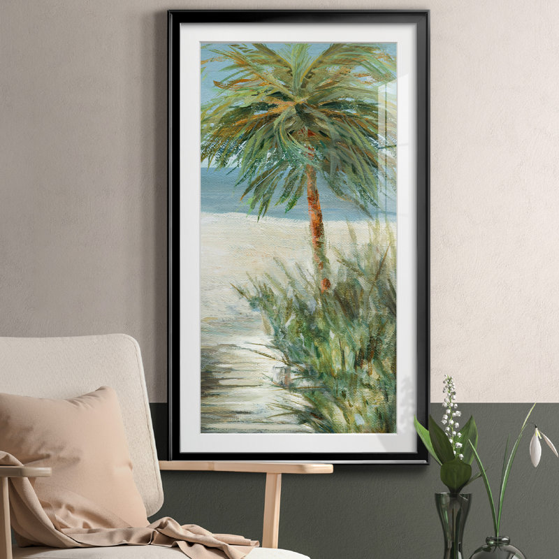 Beach Walk II - reproduction de photo sur papier encadrée, H 22,5 po x l 42,5 po x P 1,5 po, Papier noir