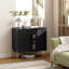 Buffet avec portes cannelées, armoire moderne 32 po, noir-1791105130
