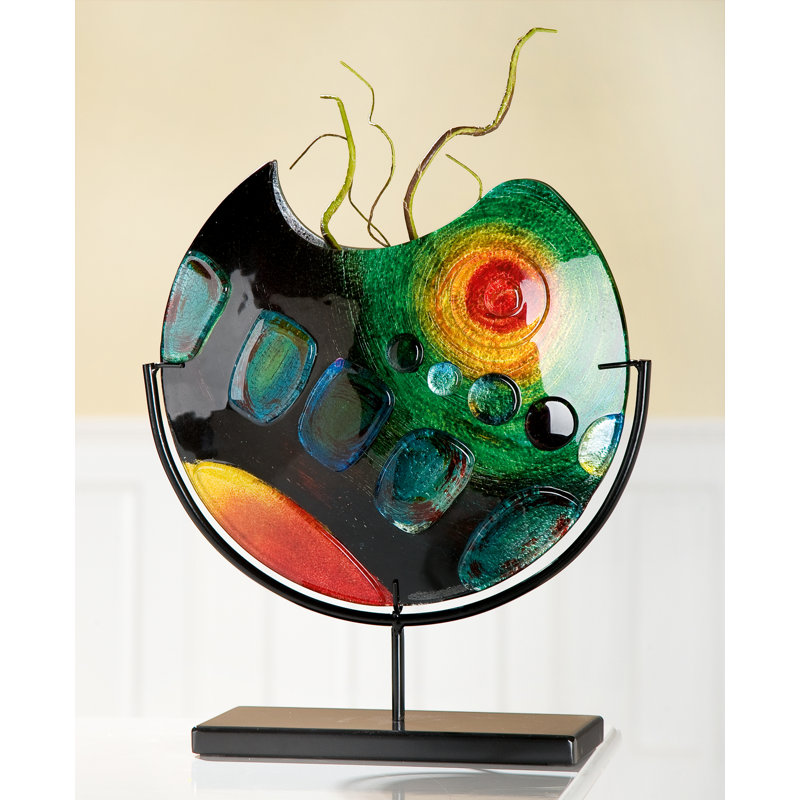 Nicosia Handmade Glass Table Vase, 38.5cm H x 32cm W x 5cm D