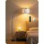 Lampe sur pied arquée moderne avec télécommande, ampoule DEL à intensité variable avec 5 températures de couleur, abat-jour réglable, conception robuste pour le salon, la chambre à coucher et l'éclairage de bureau