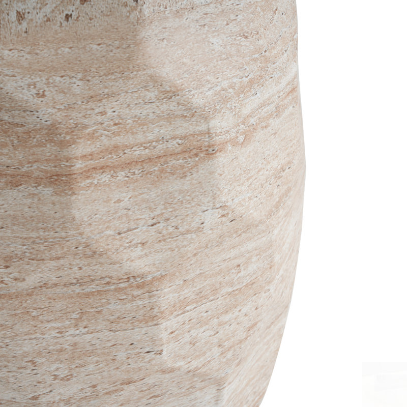 Table d'appoint d'extérieur / d'intérieur en béton léger avec finition travertine, conception multifonctionnelle et durable pour les espaces modernes