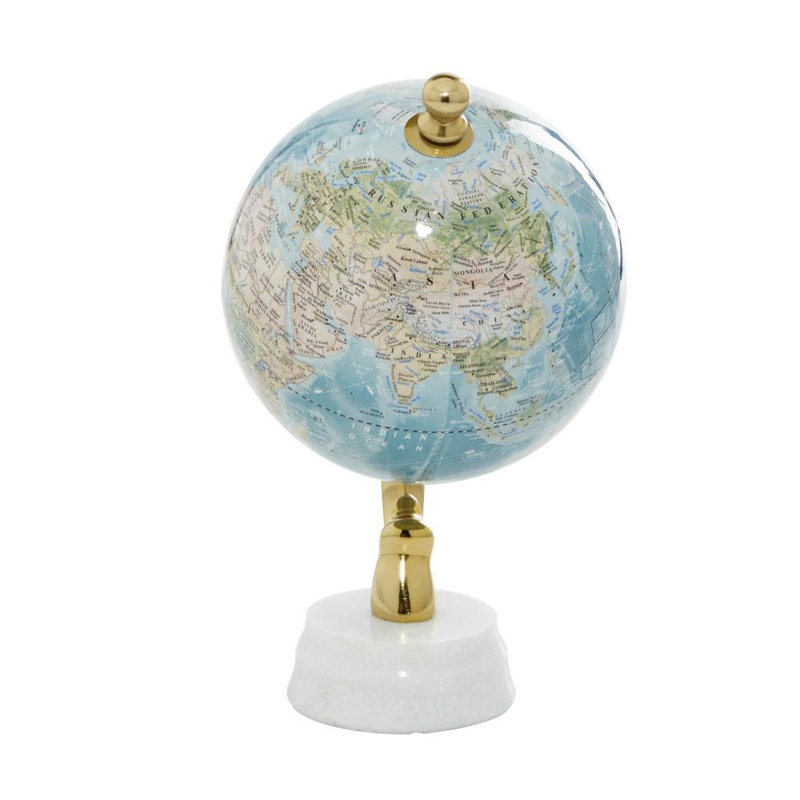 Metal Tabletop Globe, 10.65" H x 6.25" W x 6.3" D