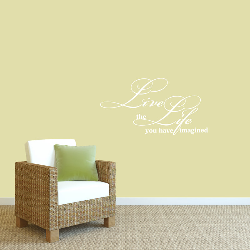 Adhésif décoratif « live the life you you », Blanc