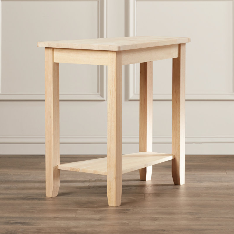 Attar Solid Wood Wedge End Table, Unfinished