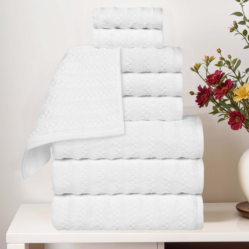 Ensemble de serviettes 9 pièces Zuma, Blanc