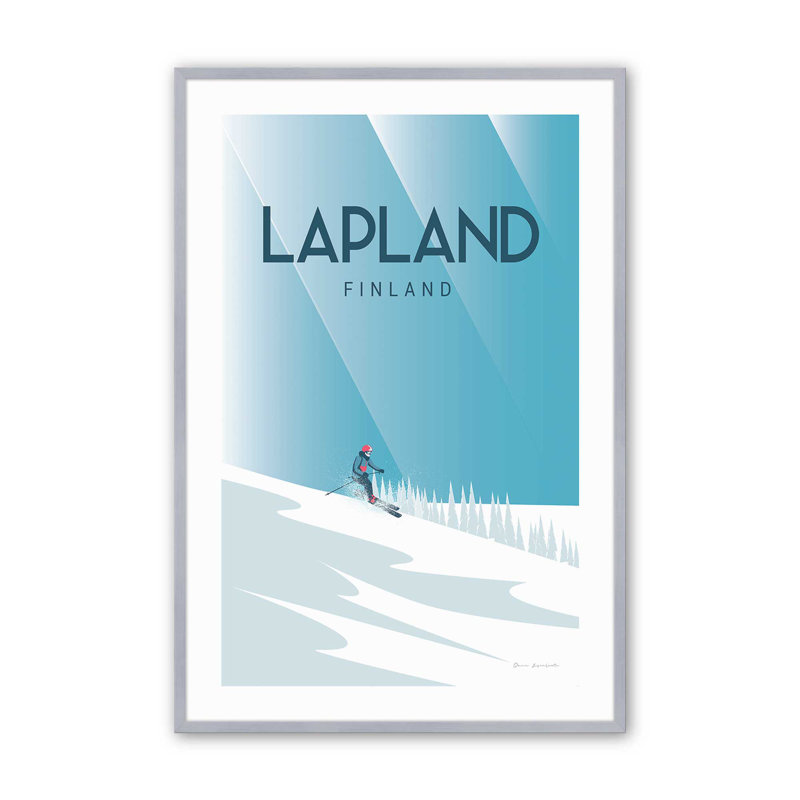 Laponie finlandaise, voyage, affiche dans un cadre, Cadre en chrome poli, H 21,25 po x l 17,25 po x P 1,25 po