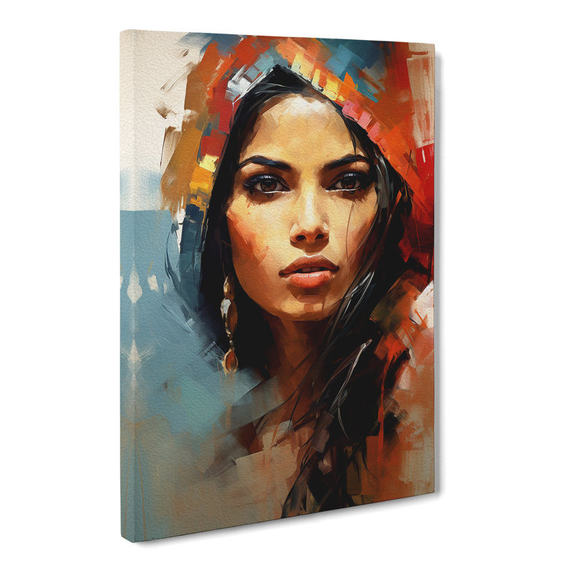 Indian Woman Modern - Wrapped Canvas, 60cm H x 40cm W x 3cm D